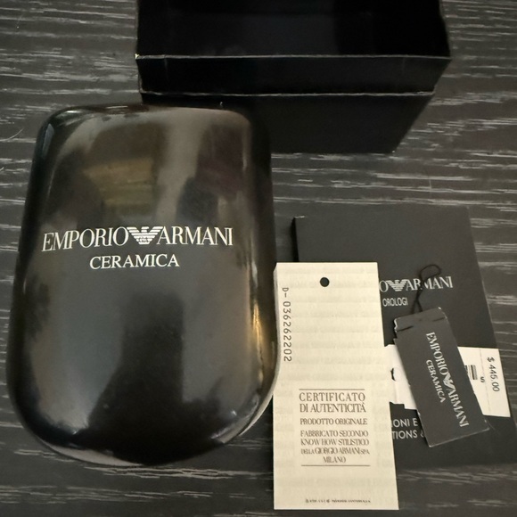 Emporio Armani Black Ceramic Women's Watch - Picture 2 of 5